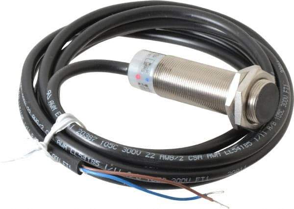 Eaton Cutler-Hammer - NPN, 5mm Detection, Cylinder Shielded, Inductive Proximity Sensor - 2 Wires, IP67, 20 to 250 VAC, M18x1 Thread, 2.54 Inch Long - Top Tool & Supply