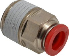 Norgren - 10mm Tube OD, 1/2 BSPT Brass Push-to-Connect Tube Male Connector - Tube to Male BSPT Connection, 150 Max psi, Nitrile O-Ring, 0 to 175°F Working Temp - Top Tool & Supply