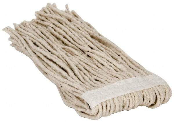 PRO-SOURCE - 1-1/4" White Head Band, X-Small Cotton Cut End Mop Head - 4 Ply, Clamp Jaw Connection, Use for Stripping/Finishing - Top Tool & Supply