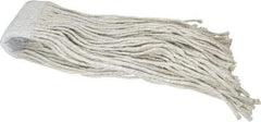 PRO-SOURCE - 5" White Head Band, X-Large Cotton Cut End Mop Head - 8 Ply, Clamp Jaw Connection, Use for Stripping/Finishing - Top Tool & Supply