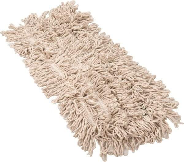 PRO-SOURCE - 24" Long x 5" Wide Yarn Blend Dust Mop Head - Snap-On, White, Looped Head, Launderable - Top Tool & Supply