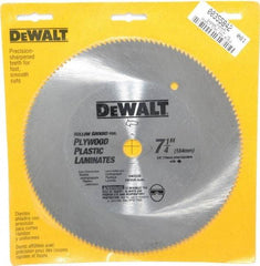 DeWALT - 7-1/4" Diam, 5/8" Arbor Hole Diam, 140 Tooth Wet & Dry Cut Saw Blade - Steel, Smooth Action, Standard Round Arbor - Top Tool & Supply