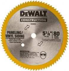 DeWALT - 5-3/8" Diam, 10mm Arbor Hole Diam, 80 Tooth Wet & Dry Cut Saw Blade - Steel, Standard Round Arbor - Top Tool & Supply