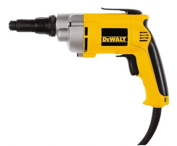 DeWALT - Pistol Grip Handle, 2,500 RPM, 132 In/Lb Torque, Electric Screwdriver - 1/4" Bit Holder, 120 Volts, 6.5 Amps - Top Tool & Supply