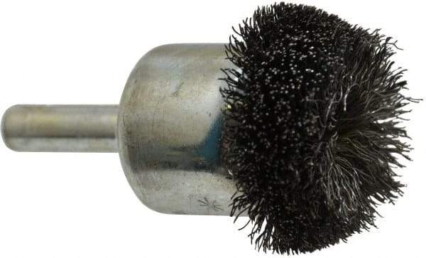 Anderson - 1-1/4" Brush Diam, Crimped, Flared End Brush - 1/4" Diam Shank, 20,000 Max RPM - Top Tool & Supply