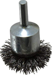 Anderson - 1-1/2" Brush Diam, Crimped, Flared End Brush - 1/4" Diam Shank, 20,000 Max RPM - Top Tool & Supply