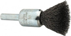 Anderson - 1/2" Brush Diam, Crimped, End Brush - 1/4" Diam Shank, 25,000 Max RPM - Top Tool & Supply