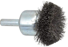 Anderson - 1-1/2" Brush Diam, Crimped, Flared End Brush - 1/4" Diam Shank, 20,000 Max RPM - Top Tool & Supply