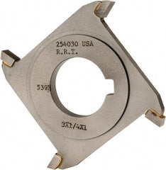 Made in USA - 3" Diam x 1/4" Width of Cut, 4 Teeth, Carbide Tipped Side Milling Cutter - Straight Teeth, Uncoated - Top Tool & Supply