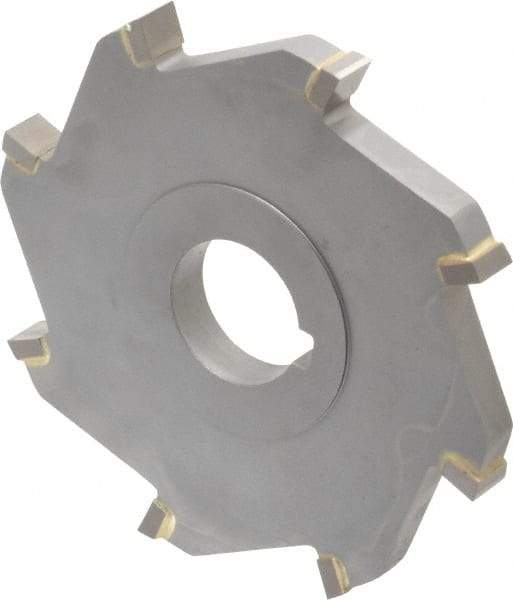 Made in USA - 4" Diam x 3/8" Width of Cut, 8 Teeth, Carbide Tipped Side Milling Cutter - Straight Teeth, Uncoated - Top Tool & Supply