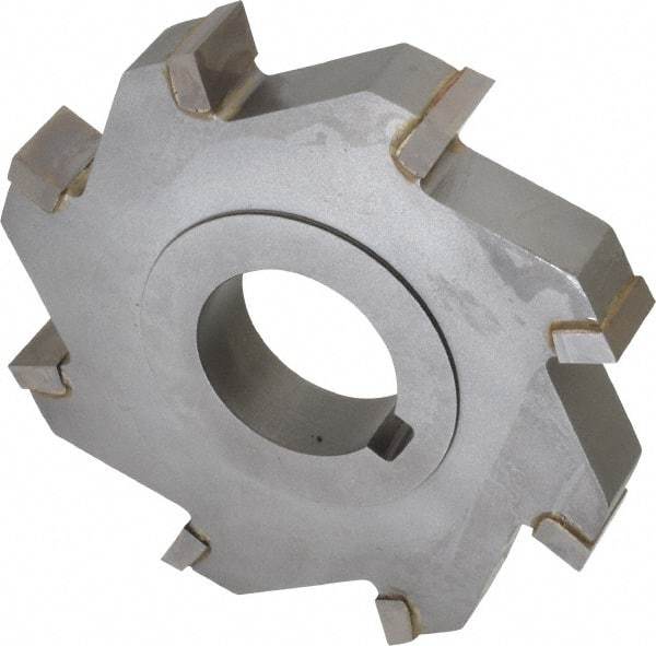 Made in USA - 4" Diam x 5/8" Width of Cut, 8 Teeth, Carbide Tipped Side Milling Cutter - Straight Teeth, Uncoated - Top Tool & Supply