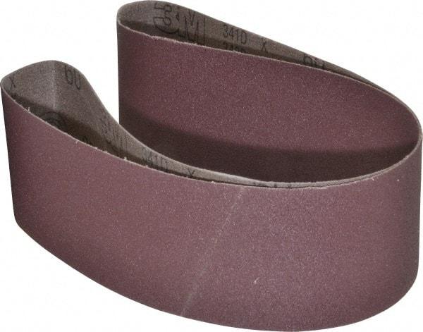 3M - 3" Wide x 48" OAL, 60 Grit, Aluminum Oxide Abrasive Belt - Aluminum Oxide, Medium, Coated, X Weighted Cloth Backing, Series 341D - Top Tool & Supply