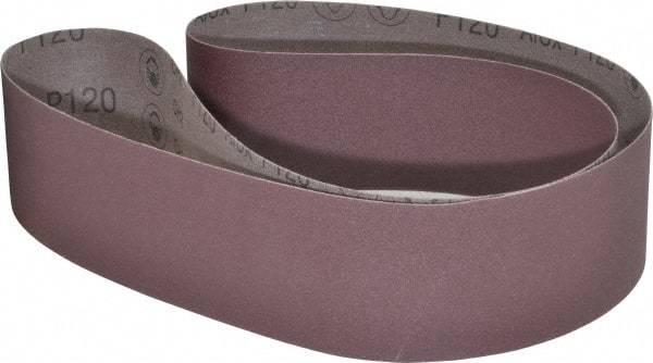 3M - 3" Wide x 60" OAL, 120 Grit, Aluminum Oxide Abrasive Belt - Aluminum Oxide, Fine, Coated, X Weighted Cloth Backing, Series 241D - Top Tool & Supply