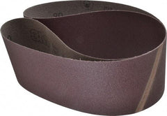 3M - 4" Wide x 52-1/2" OAL, 80 Grit, Aluminum Oxide Abrasive Belt - Aluminum Oxide, Medium, Coated, X Weighted Cloth Backing, Series 341D - Top Tool & Supply