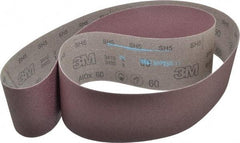 3M - 4" Wide x 80" OAL, 60 Grit, Aluminum Oxide Abrasive Belt - Aluminum Oxide, Medium, Coated, X Weighted Cloth Backing, Series 341D - Top Tool & Supply