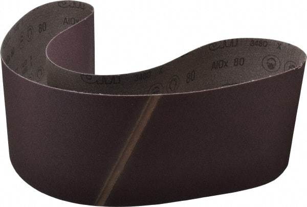 3M - 6" Wide x 54-1/2" OAL, 80 Grit, Aluminum Oxide Abrasive Belt - Aluminum Oxide, Medium, Coated, X Weighted Cloth Backing, Series 341D - Top Tool & Supply