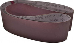 3M - 6" Wide x 89" OAL, 120 Grit, Aluminum Oxide Abrasive Belt - Aluminum Oxide, Fine, Coated, X Weighted Cloth Backing, Series 240D - Top Tool & Supply