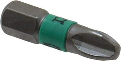 Wera - #3 Phillips Screwdriver Bit - 1/4" Hex Drive, 1" OAL - Top Tool & Supply