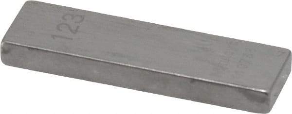 Mitutoyo - 0.123" Rectangular Steel Gage Block - Accuracy Grade AS-1, Includes Certificate of Inspection - Top Tool & Supply