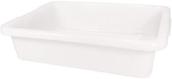 Rubbermaid - 4.6 Gal, White Polyethylene Tote Container - Nesting, 20" Long x 15" Wide x 5" High - Top Tool & Supply