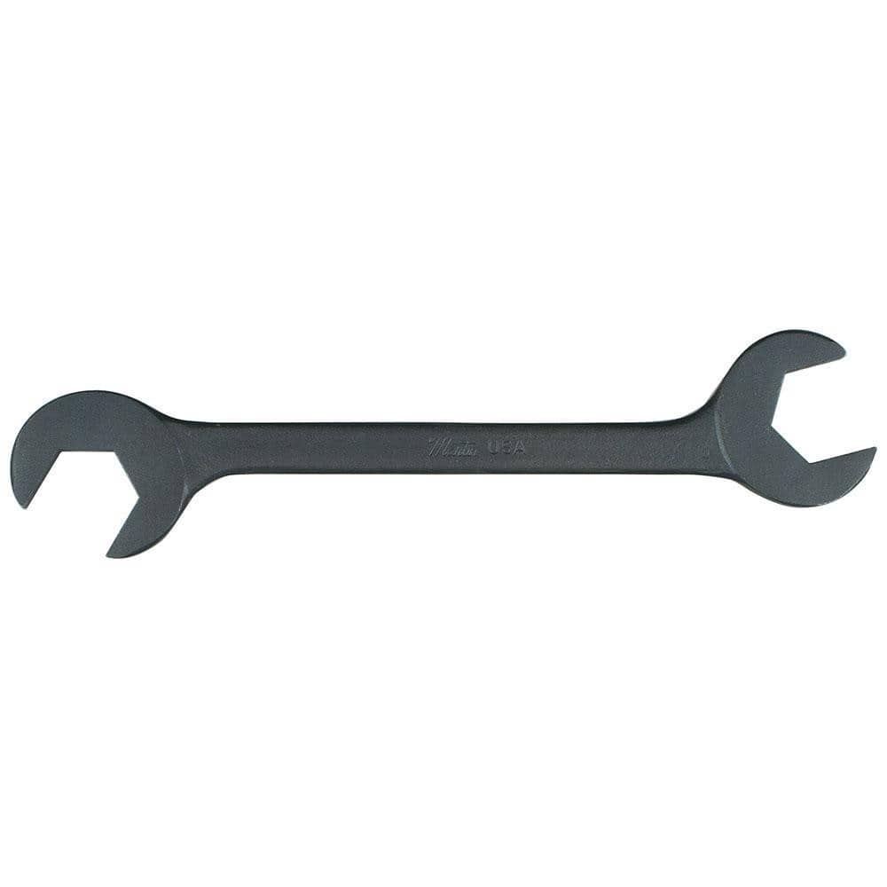 Ignition Open End Wrench: Offset Head, Double Ended 15 & 60 ° Head Angle, Steel, Black Finish