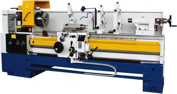 Summit - 20-1/4" Swing, 80" Between Centers, 220/440 Volt, Triple Phase Engine Lathe - 6MT Taper, 10 hp, 12 to 1,400 RPM, 4-1/8" Bore Diam, 48" Deep x 52" High x 141" Long - Top Tool & Supply