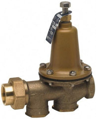 Watts - 300 Max psi Water Pressure Reducing Valve - 1" FPT Union x FPT Connection, 8" High x 6-3/4" Wide, 25 to 75 psi Reduced Pressure Range - Top Tool & Supply