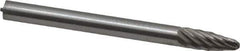 Made in USA - 1/8" Cut Diam, 1/8" Shank Diam, Tree with Radius Head Single Cut Burr - High Speed Steel, Radius End, 5/16" LOC, 1-1/2" OAL - Top Tool & Supply