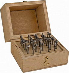 Made in USA - 34 Piece, 1/8" Shank Burr Set - High Speed Steel - Top Tool & Supply