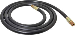 Made in USA - 1/2" Inside x 55/64" Outside Diam, 4,000 psi Working Pressure, Hydraulic Hose - 1/2-14 Thread, 120" Long, 10-1/2' Standard Coil Length, 7" Bend Radius, Nitrile Rubber, -40 to 121°C Max - Top Tool & Supply