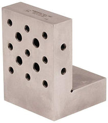 Suburban Tool - 3" Wide x 4" Deep x 3" High Steel Precision-Ground Angle Plate - Standard Plate, Machined Holes on Surface, Open End, 1" Thick, Pair of Plates - Top Tool & Supply