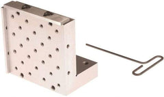 Suburban Tool - 6" Wide x 6" Deep x 4" High Steel Precision-Ground Angle Plate - Standard Plate, Machined Holes on Surface, Open End, 1-1/4" Thick, Pair of Plates - Top Tool & Supply