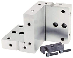 Suburban Tool - 4" Wide x 6" Deep x 4" High Steel Precision-Ground Angle Plate - Compound Plate, Machined Holes on Surface, Open End, 1" Thick, Pair of Plates - Top Tool & Supply