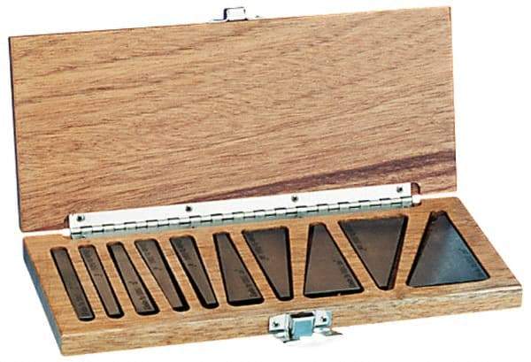 Suburban Tool - 0.25 to 30° Angle, 3 Inch Long, Steel, Angle Block Set - 1/4 Inch Thick, 0.0001 Inch Per Inch, 30 Arc Seconds Accuracy, Includes Fitted Wooden Case, 12 Pieces - Top Tool & Supply