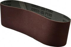 Tru-Maxx - 3" Wide x 21" OAL, 180 Grit, Aluminum Oxide Abrasive Belt - Aluminum Oxide, Very Fine, Coated, X Weighted Cloth Backing - Top Tool & Supply