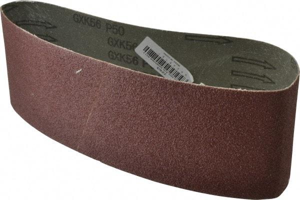 Tru-Maxx - 4" Wide x 24" OAL, 50 Grit, Aluminum Oxide Abrasive Belt - Aluminum Oxide, Coarse, Coated, X Weighted Cloth Backing - Top Tool & Supply