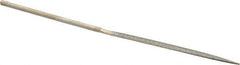 Value Collection - 5-1/2" OAL Medium Half Round Needle Diamond File - 13/64" Wide x 1/16" Thick, 2-3/4 LOC - Top Tool & Supply