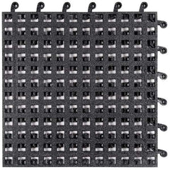 Wearwell - 18" Long x 18" Wide x 7/8" Thick, Anti-Fatigue Modular Matting Tiles - Male & Female, 4 Interlocking Sides, Black, For Dry & Wet Areas, Series 561 - Top Tool & Supply