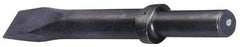 Made in USA - 1" Head Width, 12" OAL, Flat Chisel - Round Drive, Round Shank, Alloy Steel - Top Tool & Supply