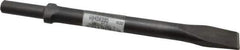 Made in USA - 1" Head Width, 12" OAL, Flat Chisel - Round Drive, Round Shank, Alloy Steel - Top Tool & Supply