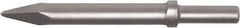 Made in USA - 12" OAL, Moil Point Chisel - Round Drive, Round Shank, Alloy Steel - Top Tool & Supply