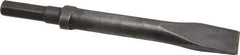 Made in USA - 1" Head Width, 9" OAL, 1/2" Shank Diam, Flat Chisel - Hex Drive, Hex Shank, Alloy Steel - Top Tool & Supply