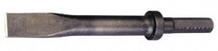 Made in USA - 1" Head Width, 12" OAL, Flat Chisel - Hex Drive, Hex Shank, Alloy Steel - Top Tool & Supply