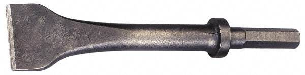 Made in USA - 3" Head Width, 9" OAL, Scaling Chisel - Hex Drive, Hex Shank, Alloy Steel - Top Tool & Supply