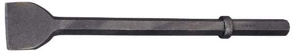 Made in USA - 3" Head Width, 20" OAL, 1-1/8" Shank Diam, Scaling Chisel - Hex Drive, Hex Shank, Alloy Steel - Top Tool & Supply