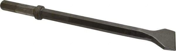 Made in USA - 3" Head Width, 18-1/4" OAL, 1" Shank Diam, Scaling Chisel - Hex Drive, Hex Shank, Alloy Steel - Top Tool & Supply