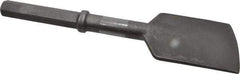 Made in USA - 5" Head Width, 17" OAL, 1-1/4" Shank Diam, Asphalt Cutter Chisel - Hex Drive, Hex Shank, Alloy Steel - Top Tool & Supply