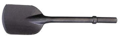 Made in USA - 5-1/2" Head Width, 22" OAL, 1-1/8" Shank Diam, Spade Chisel - Hex Drive, Hex Shank, Alloy Steel - Top Tool & Supply