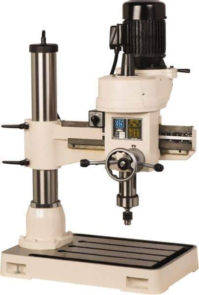 Vectrax - 38-1/2" Swing, Step Pulley Drill Press - 5 Speed, 1-1/2 hp, Single Phase - Top Tool & Supply