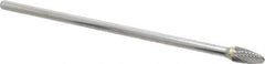 Atrax - 3/8" Cut Diam, 1/4" Shank Diam, Tree Head Single Cut Burr - Carbide, Radius End, 3/4" LOC, 6-3/4" OAL - Top Tool & Supply